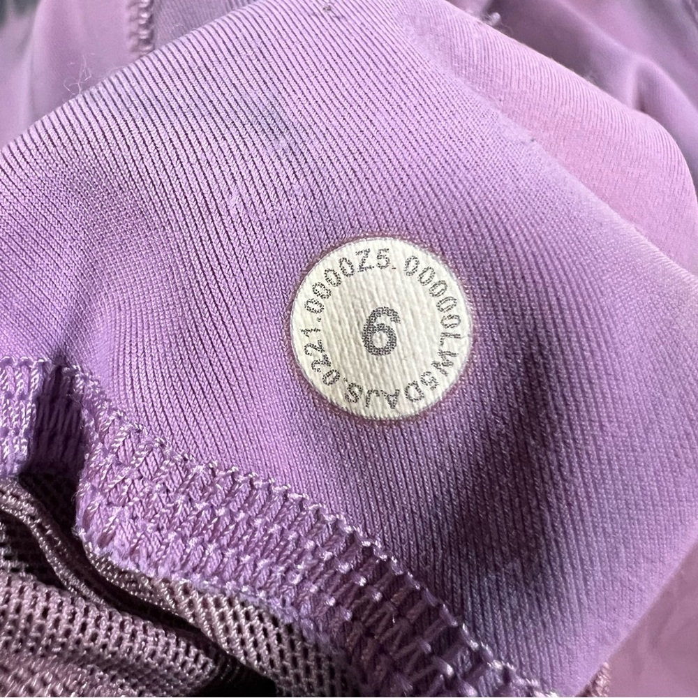Lululemon Power Thru High Rise Altered to Biker Shorts Tie Dye Wisteria Purple - Picture 10 of 13